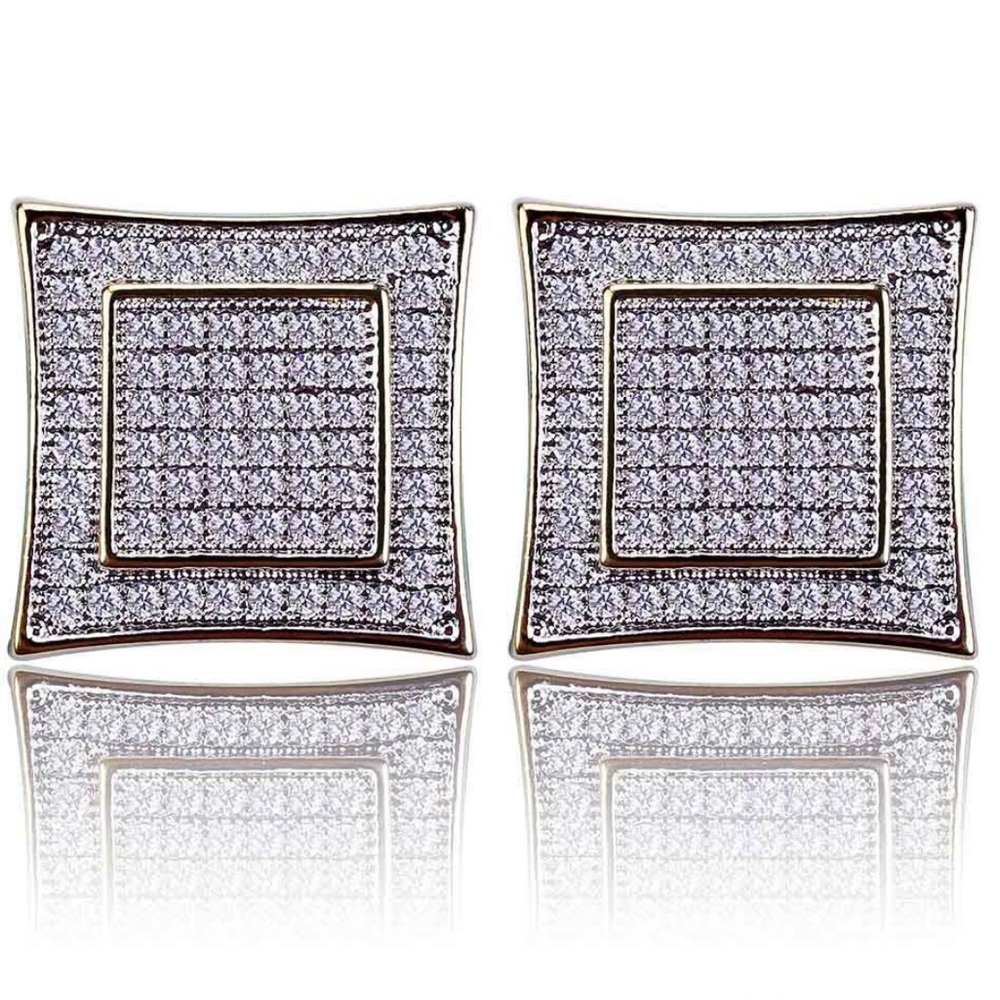 18K Gold Plated Square Diamonds